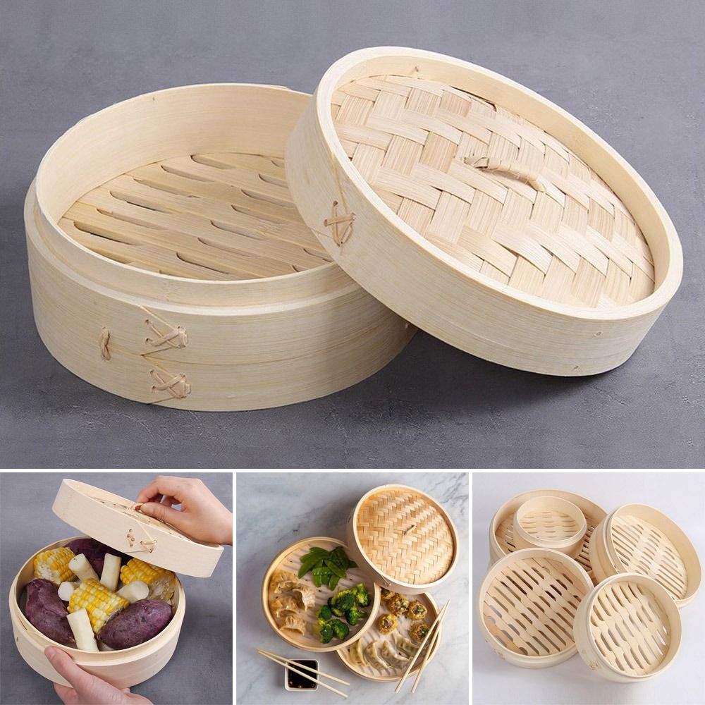 Bao Steamer Bamboo - Cuiseur vapeur chinois en bambou, Dimsum,